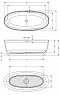 Ванна из искусственного мрамора Riho Oval 160х72 - 2 изображение