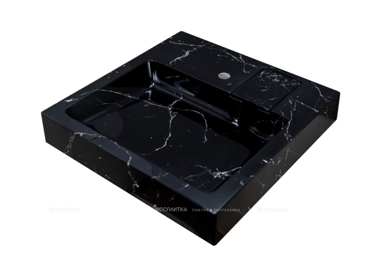 Раковина Stella Polar Солярис 60 см SP-00001404 черный мрамор - 2 изображение