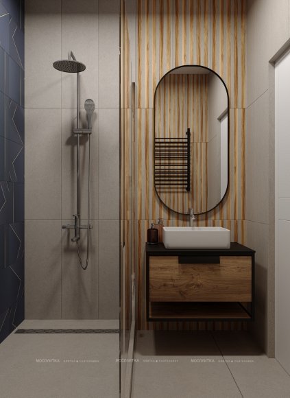 Дизайн Ванная в стиле Современный в сером цвете №13150 - 3 изображение