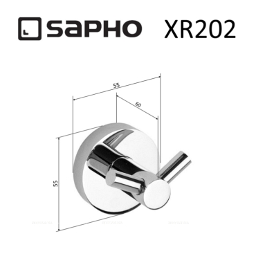 Крючок Sapho X-Round XR202 хром - 2 изображение
