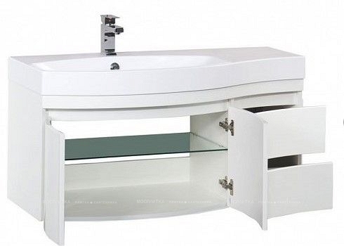 Комплект мебели для ванной Aquanet Опера 115 L 2 двери 2 ящика белый - 5 изображение