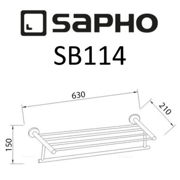 Полка для полотенец Sapho Samba SB114 хром - 2 изображение
