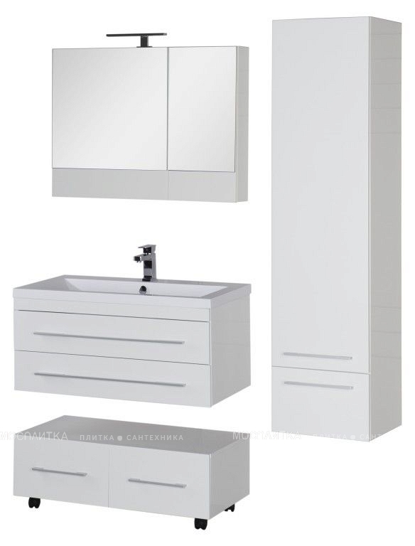 Зеркальный шкаф Aquanet Нота 90 камерино белый - изображение 21