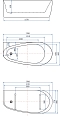 Акриловая ванна Allen Brau Priority 170x80 2.31002.21/AM белый матовый (панель антрацит) - 3 изображение