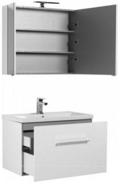 Комплект мебели для ванной Aquanet Порто 80 белый Como - 3 изображение