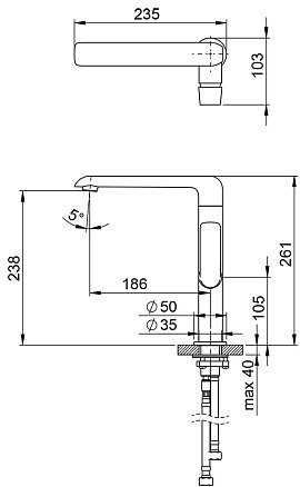 Смеситель Ravak Flat FL для умывальника с поворотным изливом X070125, хром