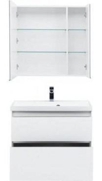 Комплект мебели для ванной Aquanet Гласс 80 белый - 3 изображение