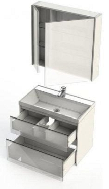 Комплект мебели для ванной Aquanet Гласс 80 белый - 23 изображение