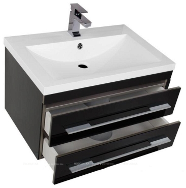 Комплект мебели для ванной Aquanet Верона 75 New черный зеркало камерино - 7 изображение