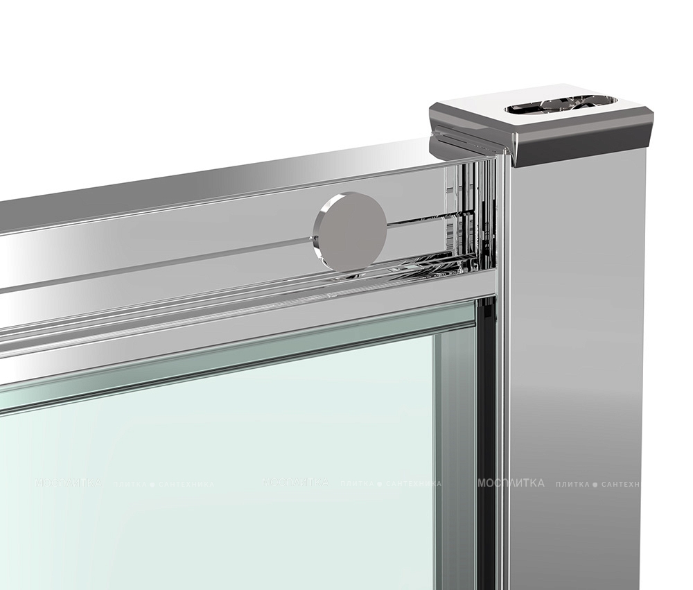 Душевая дверь 150 см Abber Schwarzer Diamant AG33150 стекло прозрачное, профиль хром - изображение 5
