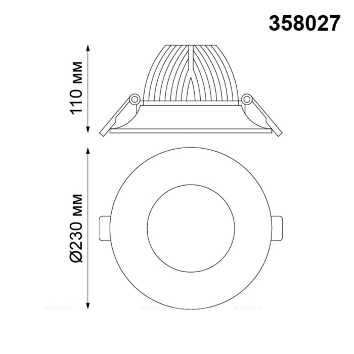 Светодиодный встраиваемый светильник Novotech Glok 358027 - 3 изображение