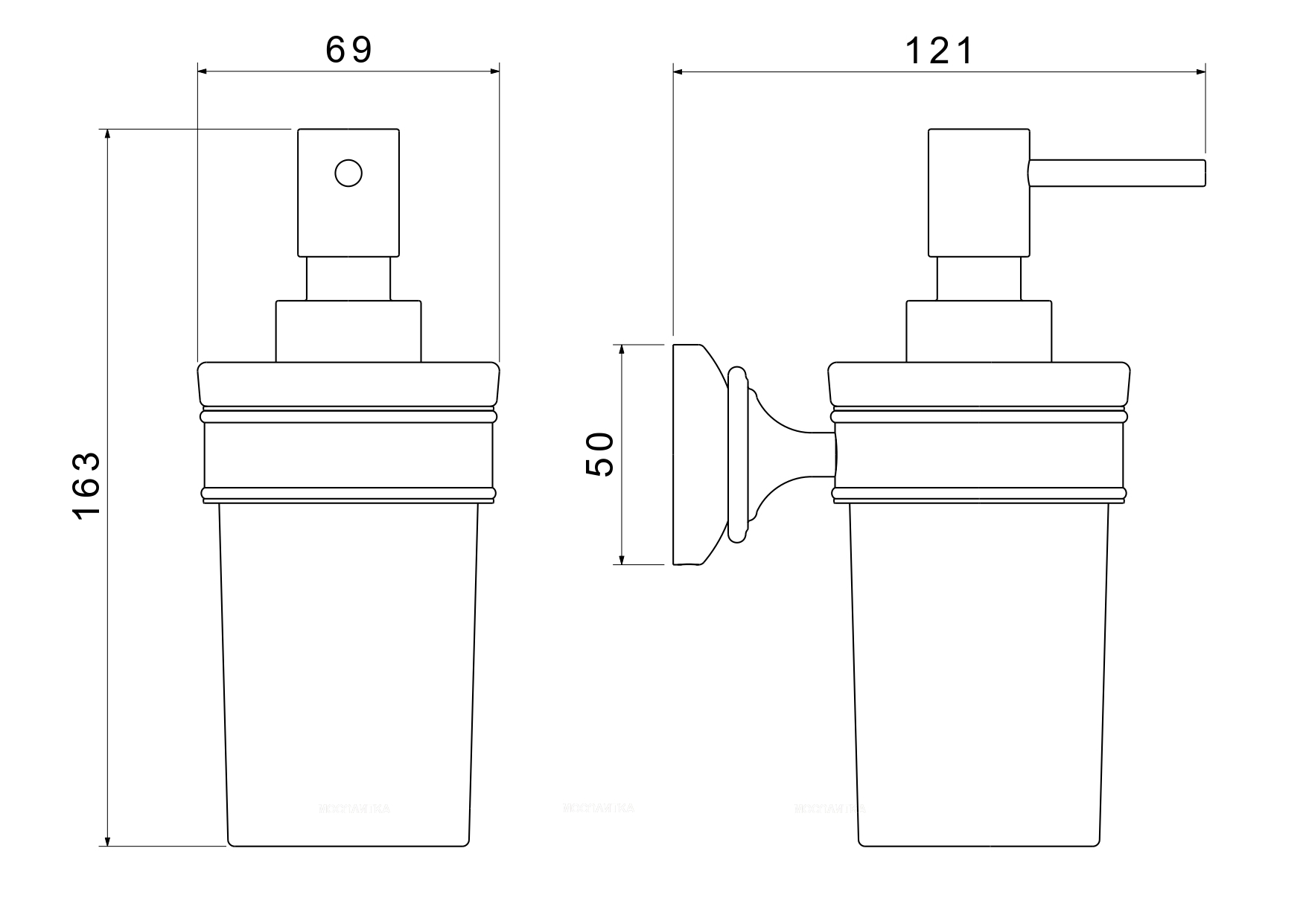 Дозатор жидкого мыла Aquatek Классик AQ4505CR хром - изображение 2