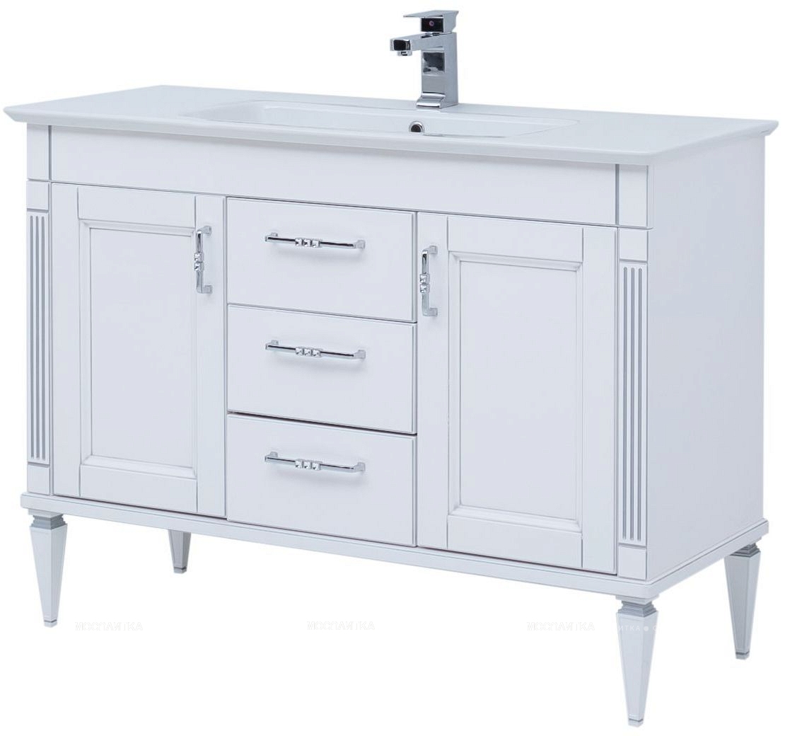 Комплект мебели для ванной Aquanet селена 120 см, белая, серебро - изображение 9