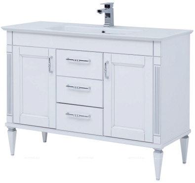 Комплект мебели для ванной Aquanet селена 120 см, белая, серебро - 9 изображение