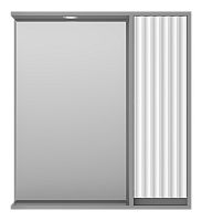Зеркальный шкаф Brevita Balaton 75 см BAL-04075-01-01П правый, с подсветкой, белый / серый