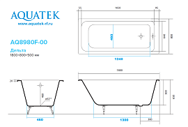 Чугунная ванна Aquatek Дельта 180x80, эмалированная, в комплекте с 4-мя ножками, AQ8980F-00