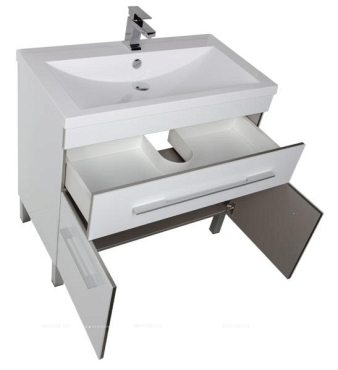 Комплект мебели для ванной Aquanet Верона 90 1 ящ 2 дв белый зеркало камерино - 4 изображение