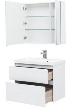 Комплект мебели для ванной Aquanet Гласс 80 белый - 4 изображение