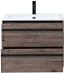 Комплект мебели для ванной Aquanet Lino 70 см, черная, коричневая - изображение 6