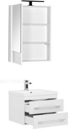 Комплект мебели для ванной Aquanet Нота 58 белый зеркало камерино - изображение 3
