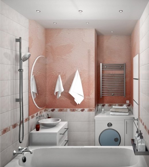 Дизайн Ванная в стиле Арт-деко в белом цвете №12517 - 3 изображение