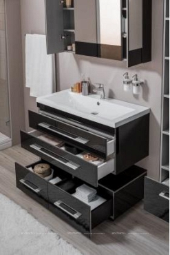 Комплект мебели для ванной Aquanet Верона 75 New черный зеркало камерино - 11 изображение