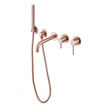 Смеситель для ванны с душем Abber Wasser Kreis AF8130MRG розовое золото матовое - 2 изображение