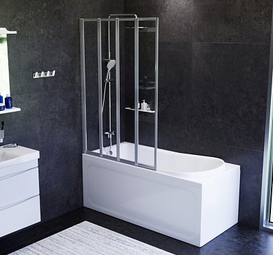 Набор Am.Pm Like: Ванна 150x70 см с каркасом и шторкой, душевой системой, W80ASET-150AC