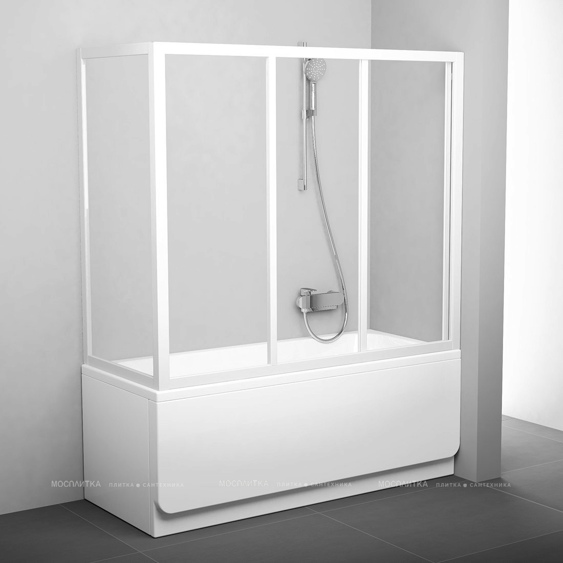 Шторка на ванну Ravak APSV-70+ Тpанспаpент, белый - изображение 2