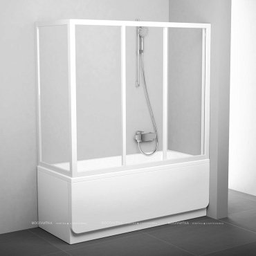 Шторка на ванну Ravak APSV-70+ Тpанспаpент, белый - 2 изображение