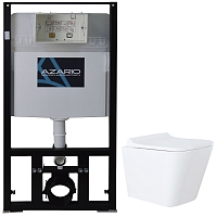 Комплект подвесной безободковый унитаз Azario Teramo AZ-8010-1000+AZ-0052 с микролифтом + система инсталляции без кнопки смыва1