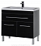 Комплект мебели для ванной Aquanet Верона 100 1 ящ 2 дв черный зеркало камерино - 4 изображение
