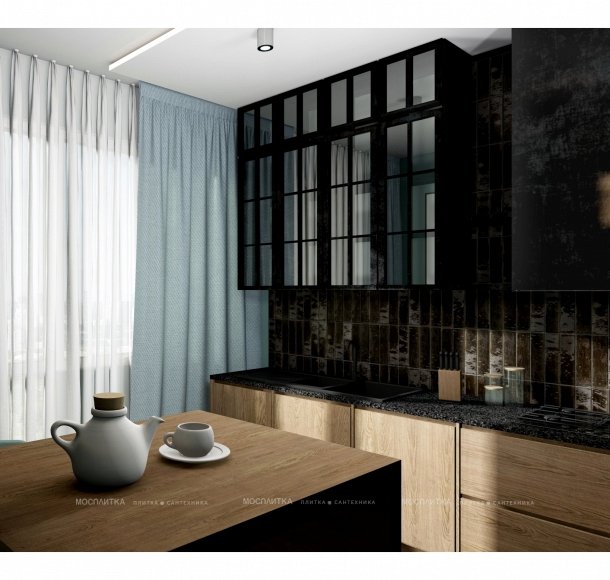Дизайн Кухня-гостиная в стиле Современный в сером цвете №12876 - 9 изображение