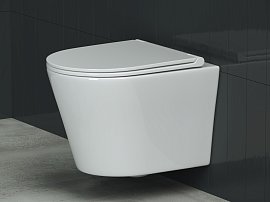Комплект подвесной безободковый унитаз Ceramica Nova Forma с крышкой-сиденьем CN3011  +  инсталляция Geberit Duofix 458.124.21.5 с кнопкой, хром глянцевый
