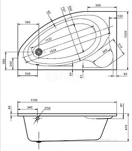 Акриловая ванна Santek Эдера 170х100 см L
