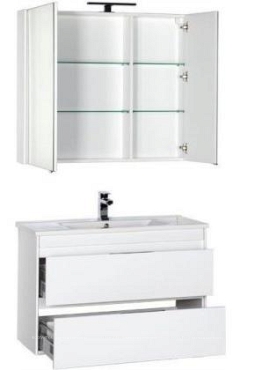 Комплект мебели для ванной Aquanet Тулон 100 белый - 3 изображение