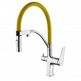 Смеситель Lemark Comfort Yellow для кухни с подключением к фильтру с питьевой водой LM3074C-Yellow