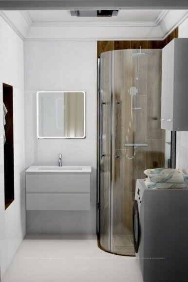 Дизайн Ванная в стиле Современный в белом цвете №12436 - 3 изображение