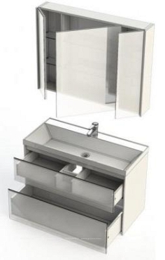 Комплект мебели для ванной Aquanet Гласс 100 белый - 13 изображение