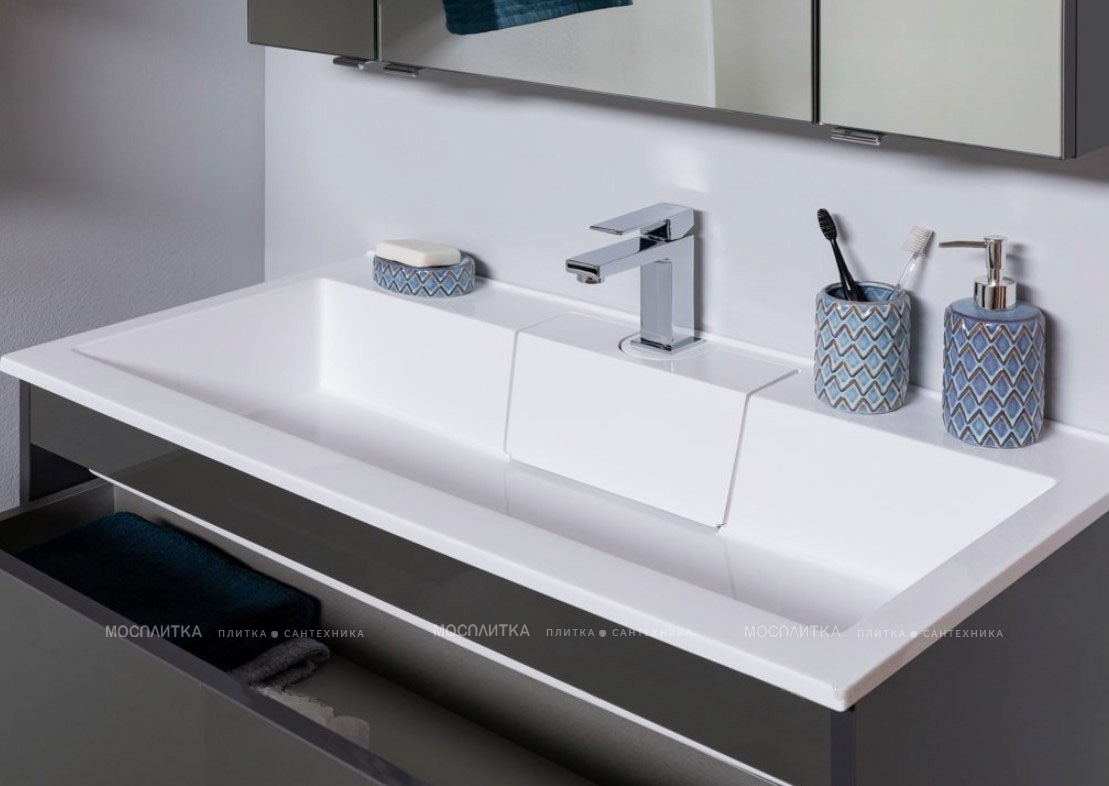 Комплект мебели для ванной Aquanet Алвита 100 серый антрацит - изображение 16