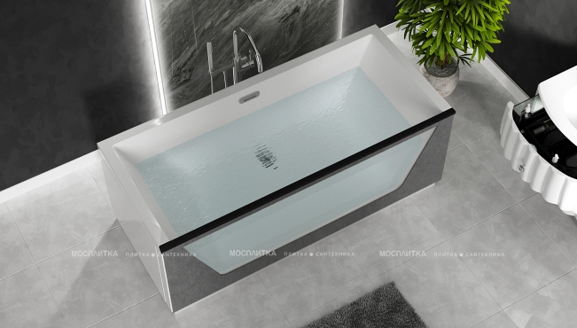 Акриловая ванна Aima Design Neo 170*75 1 стекло (принт бетон) - 2 изображение