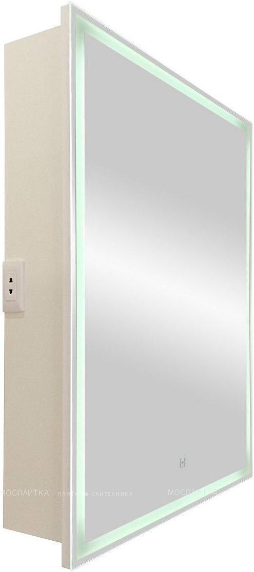 Зеркальный шкаф Art&Max Techno 60 см AM-Tec-600-800-1D-L-DS-F с подсветкой, белый - изображение 2