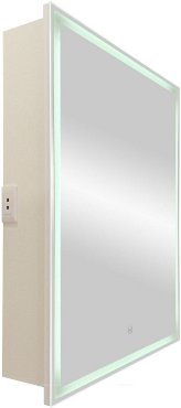Зеркальный шкаф Art&Max Techno 60 см AM-Tec-600-800-1D-L-DS-F с подсветкой, белый - 2 изображение