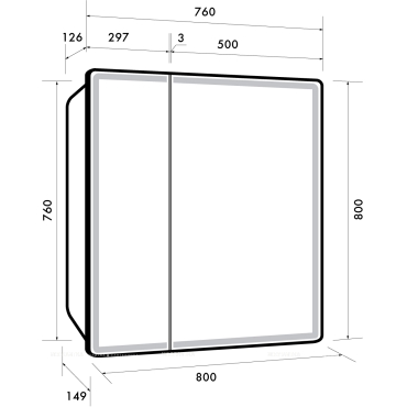 Зеркальный шкаф Dreja Point 80 см 99.9034 с подсветкой, белый - 9 изображение