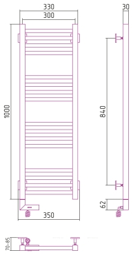 Полотенцесушитель электрический Сунержа Модус 2.0 100х30 см 00-5600-1030 без покрытия - 4 изображение