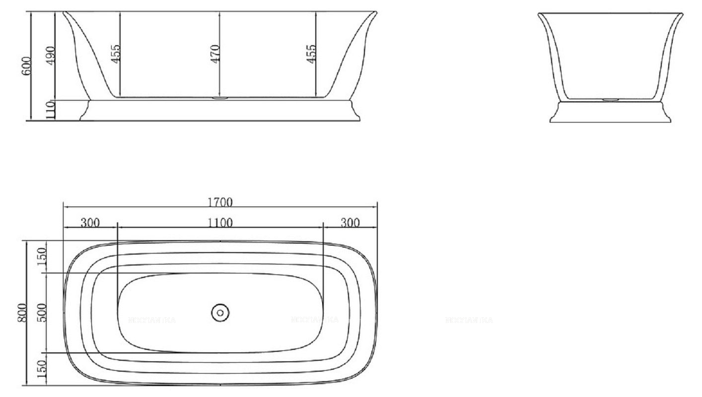 Акриловая ванна BelBagno BB400-1700-800, 170x80 см - изображение 2
