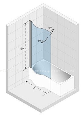 Шторка на ванну Riho Novik Z108 DORADO L, GZT94000761 - изображение 3