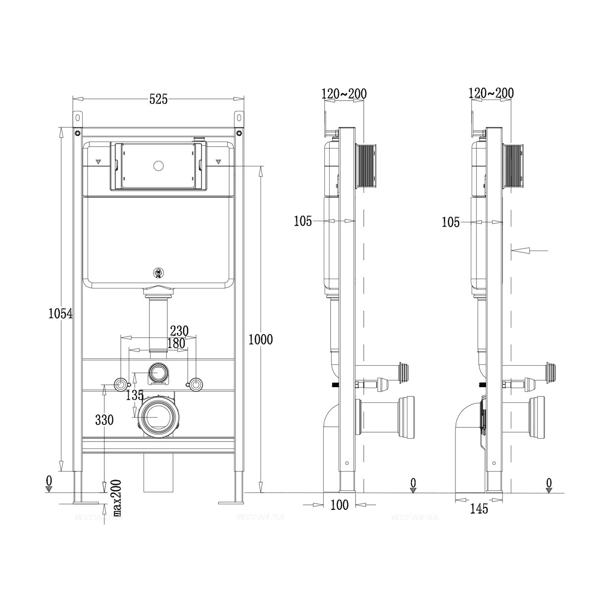 Комплект подвесной унитаз с инсталляцией Point Афина PN48050BC с сиденьем микролифт и клавишей смыва - изображение 5