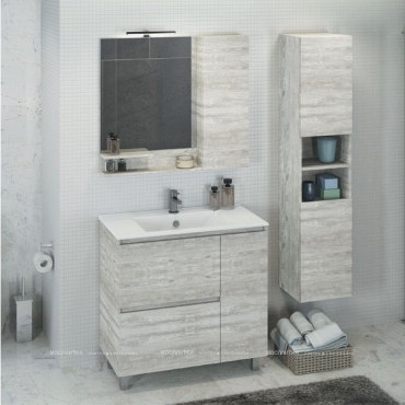 Зеркальный шкаф Comfortу Верона-90 дуб белый - 2 изображение