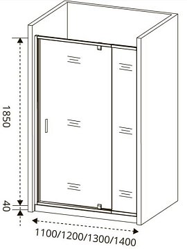 Душевая дверь в нишу GOOD DOOR Orion WTW-PD-110-G-CH